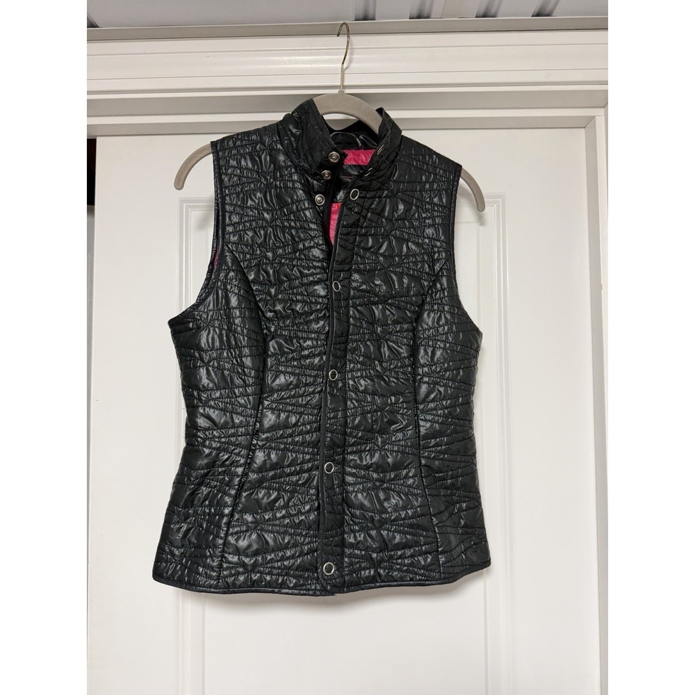 Spyder, Women's Lightweight Insulated Vest, crinkled/ruched Texture, Black, Sm